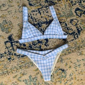 Frankie’s bikinis Georgia Bluebell gingham bikini SET